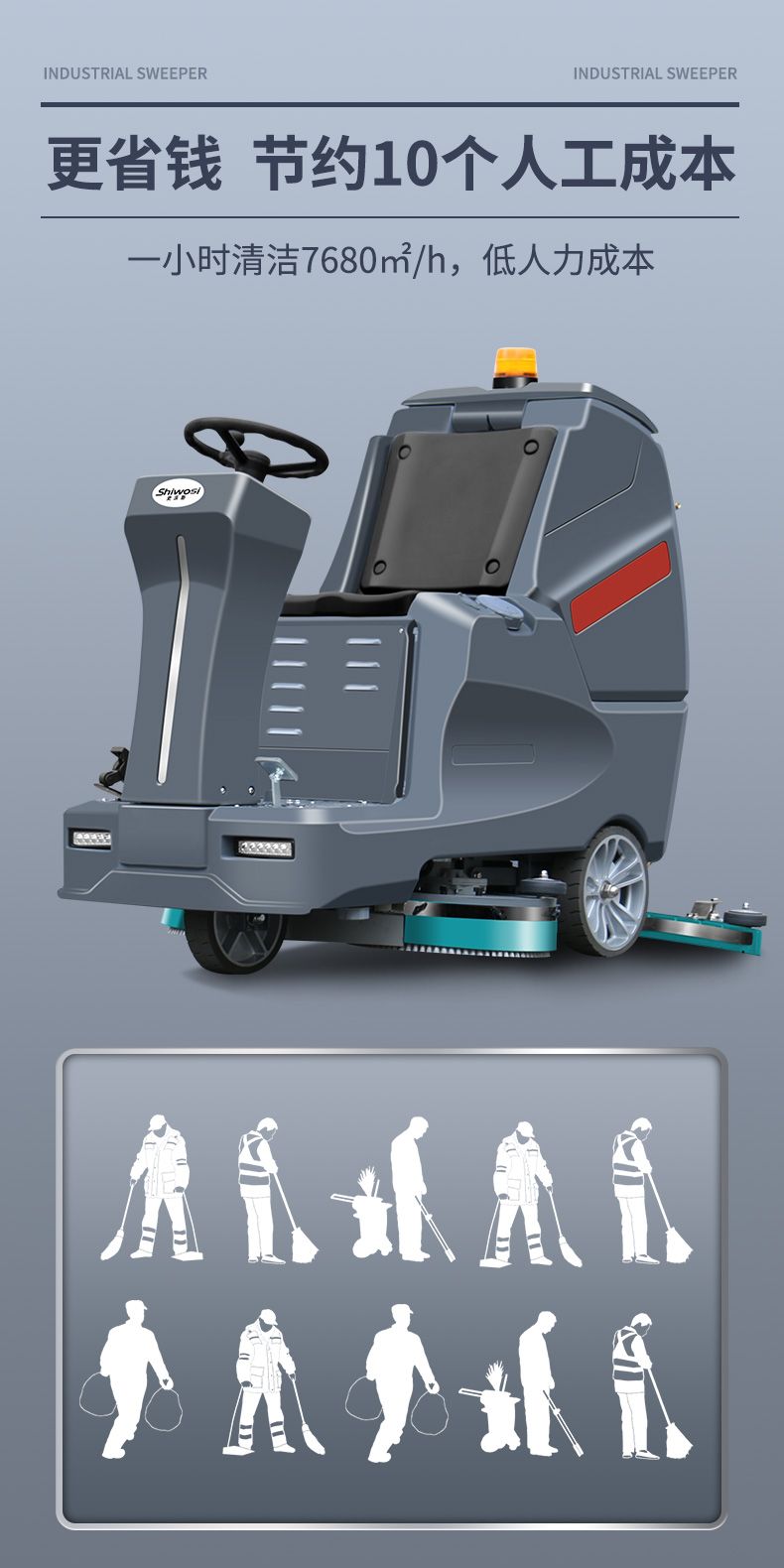 史沃斯V10大型驾驶式洗地吸干机(图6)